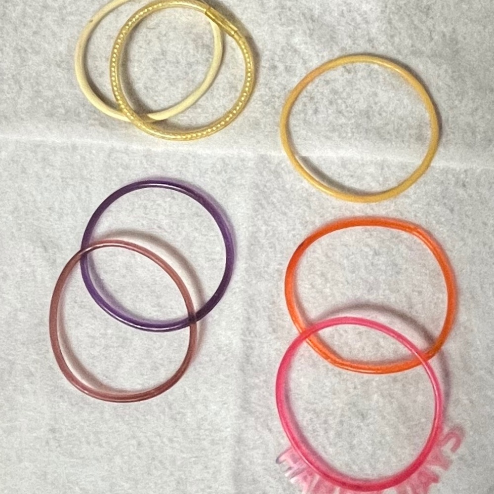 Vintage 80's Rubber/Jelly Bracelets: Set of 7